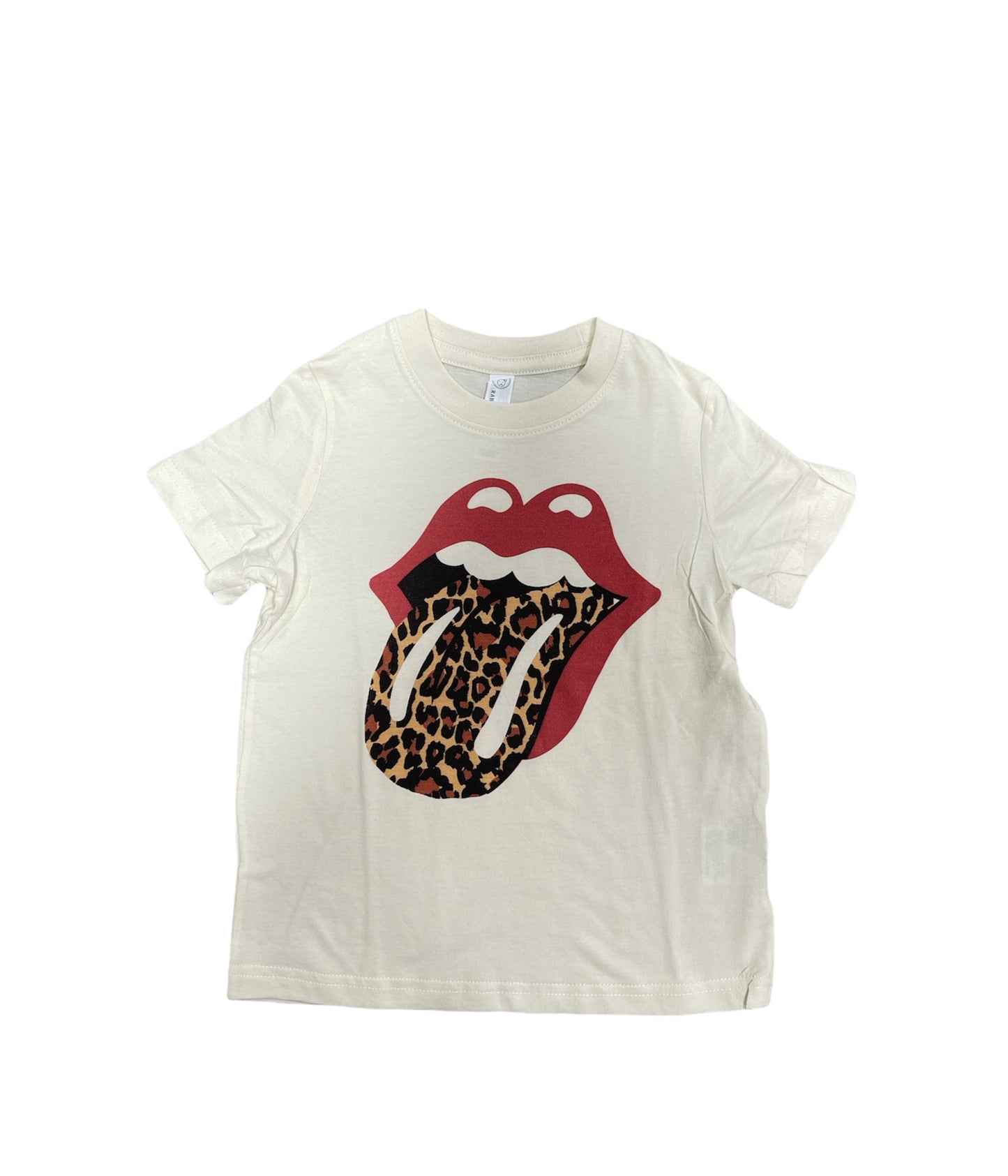Kiss Leopard Lips On Natural Tee