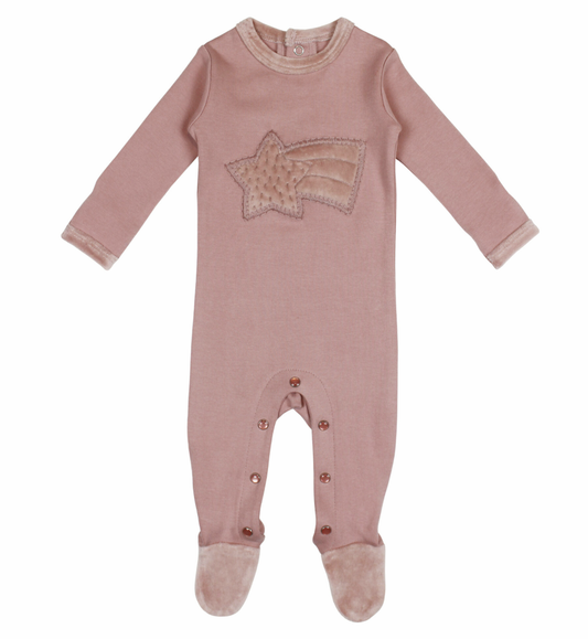 Mauve  Velveteen Graphic Footie