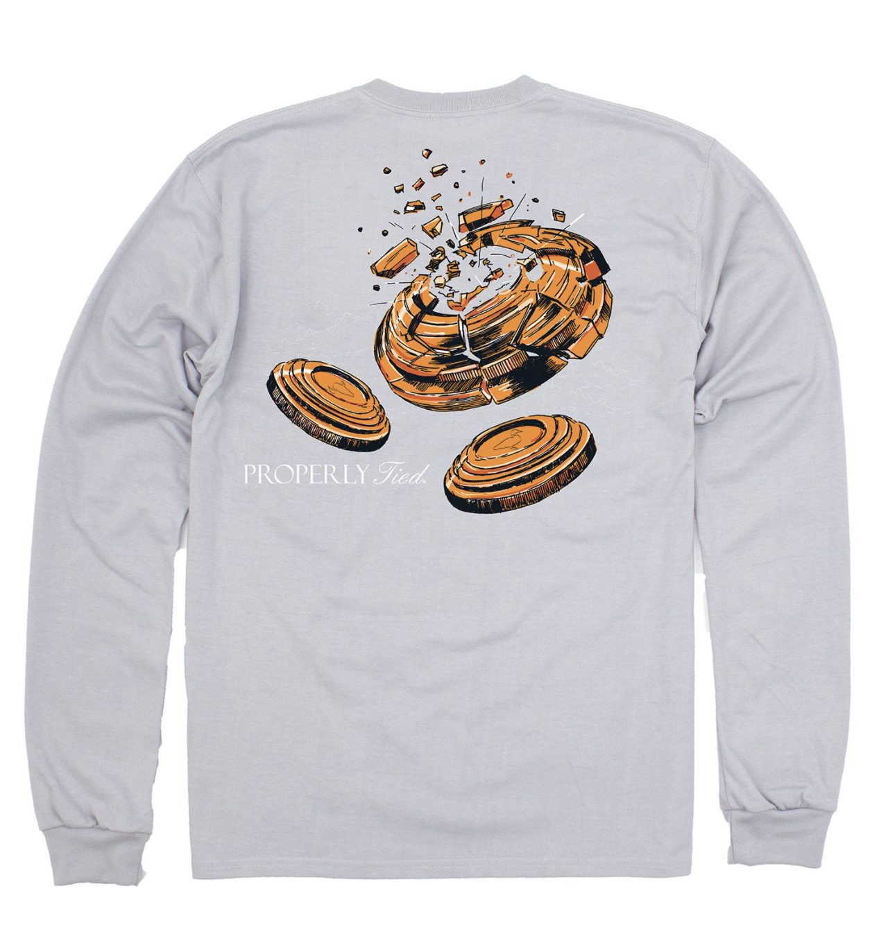 PT Clay Shoot Ice Grey LS Tee