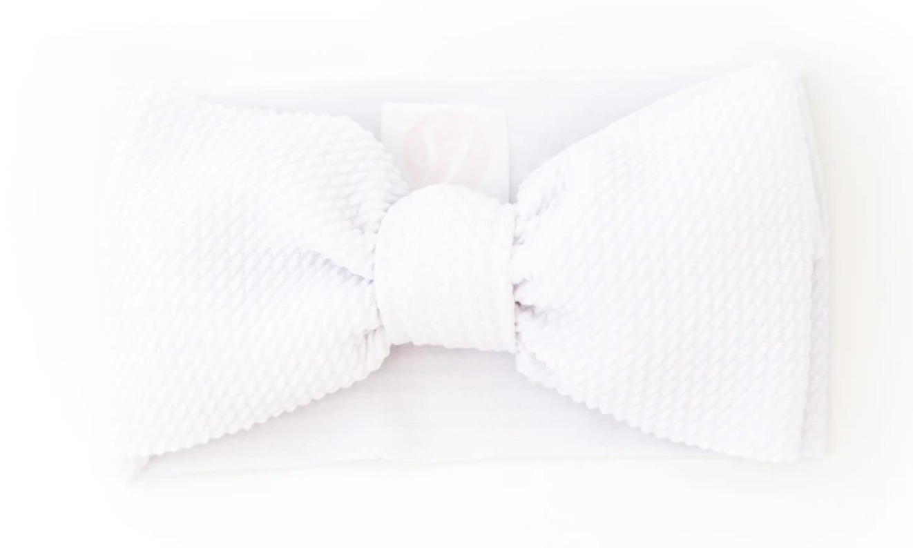 white "chandler" wide width headwrap