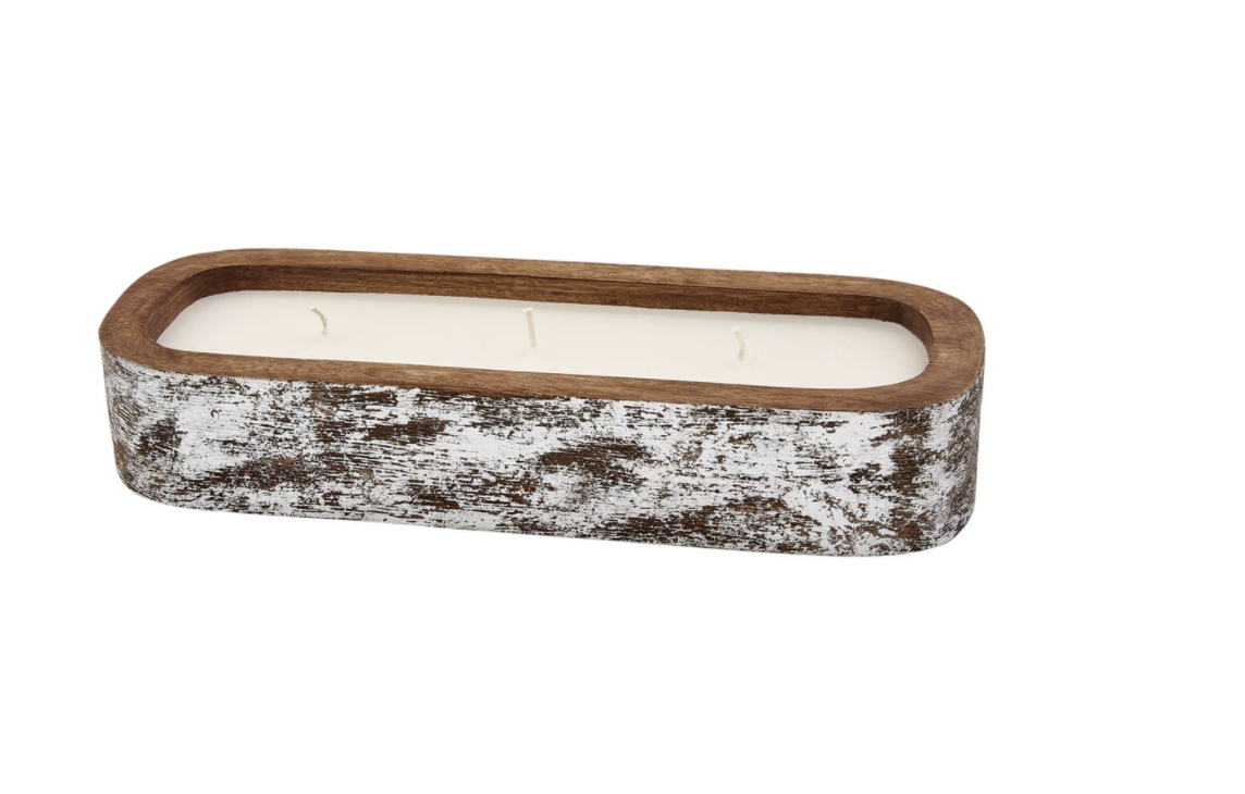 Silver Long Wood Candle