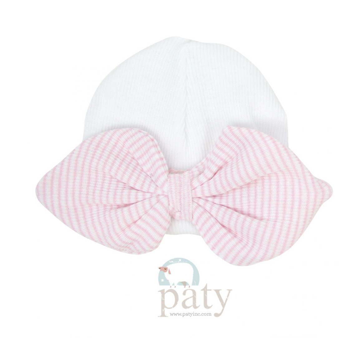 Paty Knit Saylor Beanie with Bow Pink