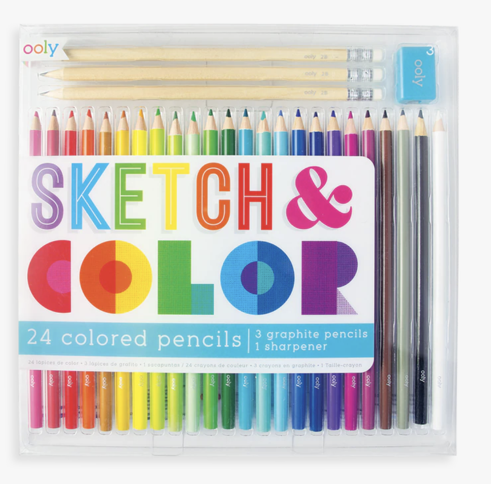 sketch and color colored pencil set