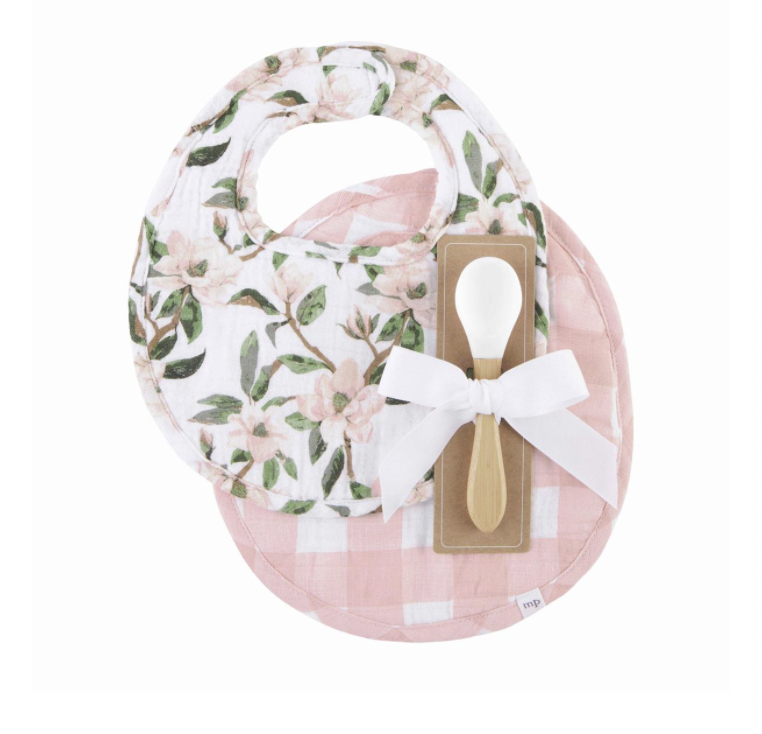 MAGNOLIA BIB & SPOON SET