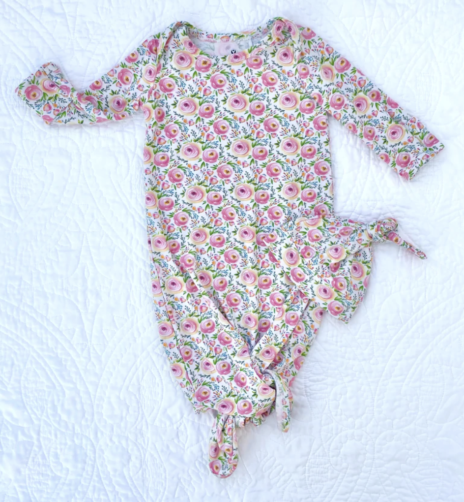 Sunset Meadow Bamboo Baby Knotted Gown