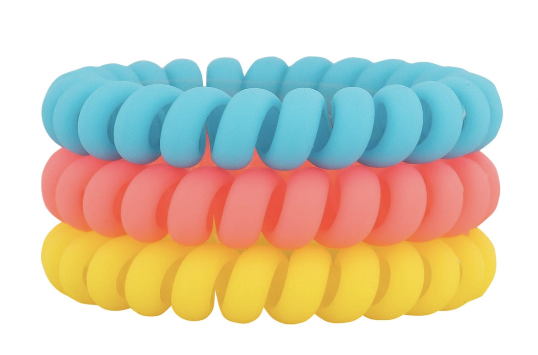 Pool Party Matte Hair Ties- Pack Of 3