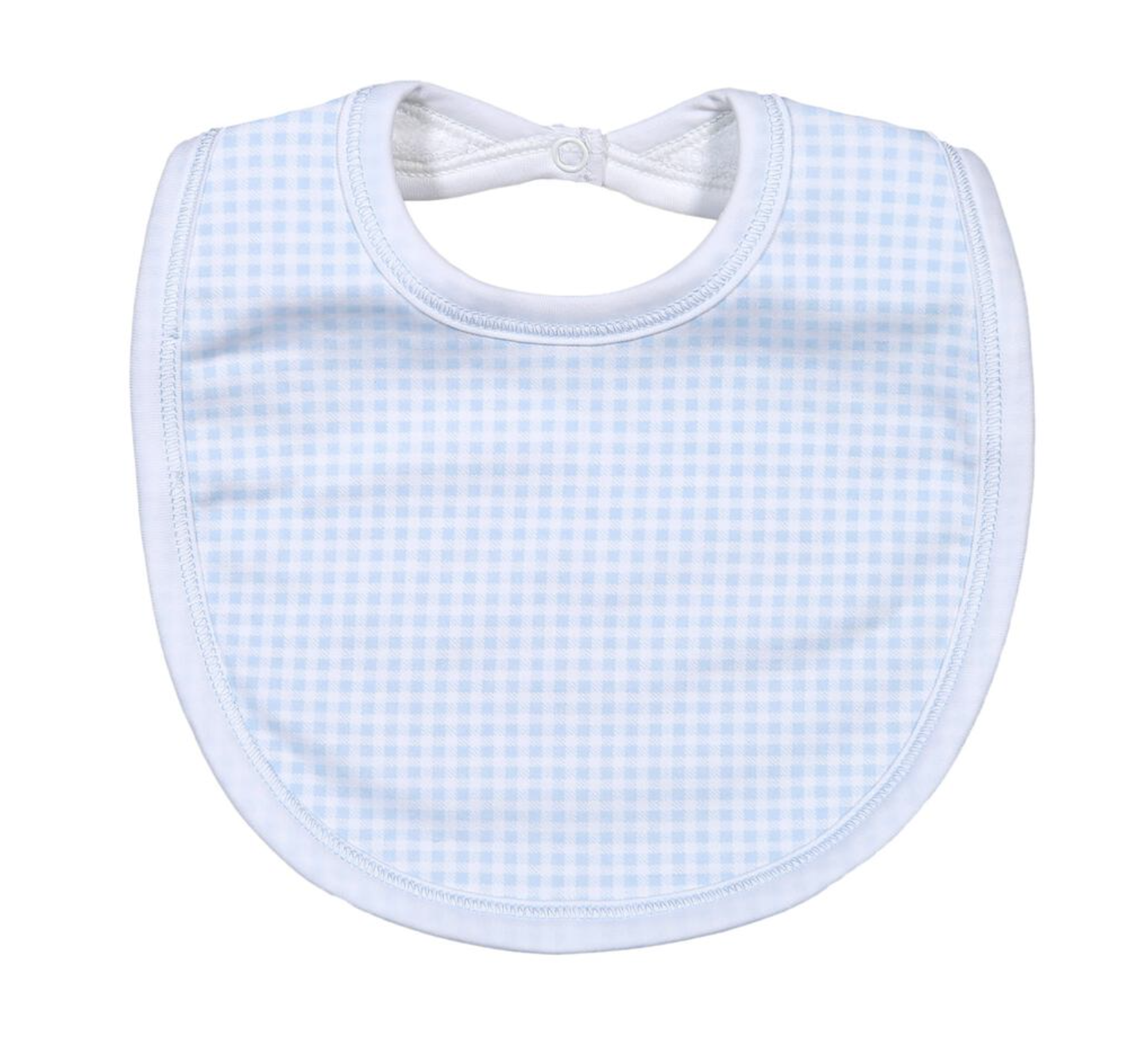 Peter Blue Gingham Pima Bib
