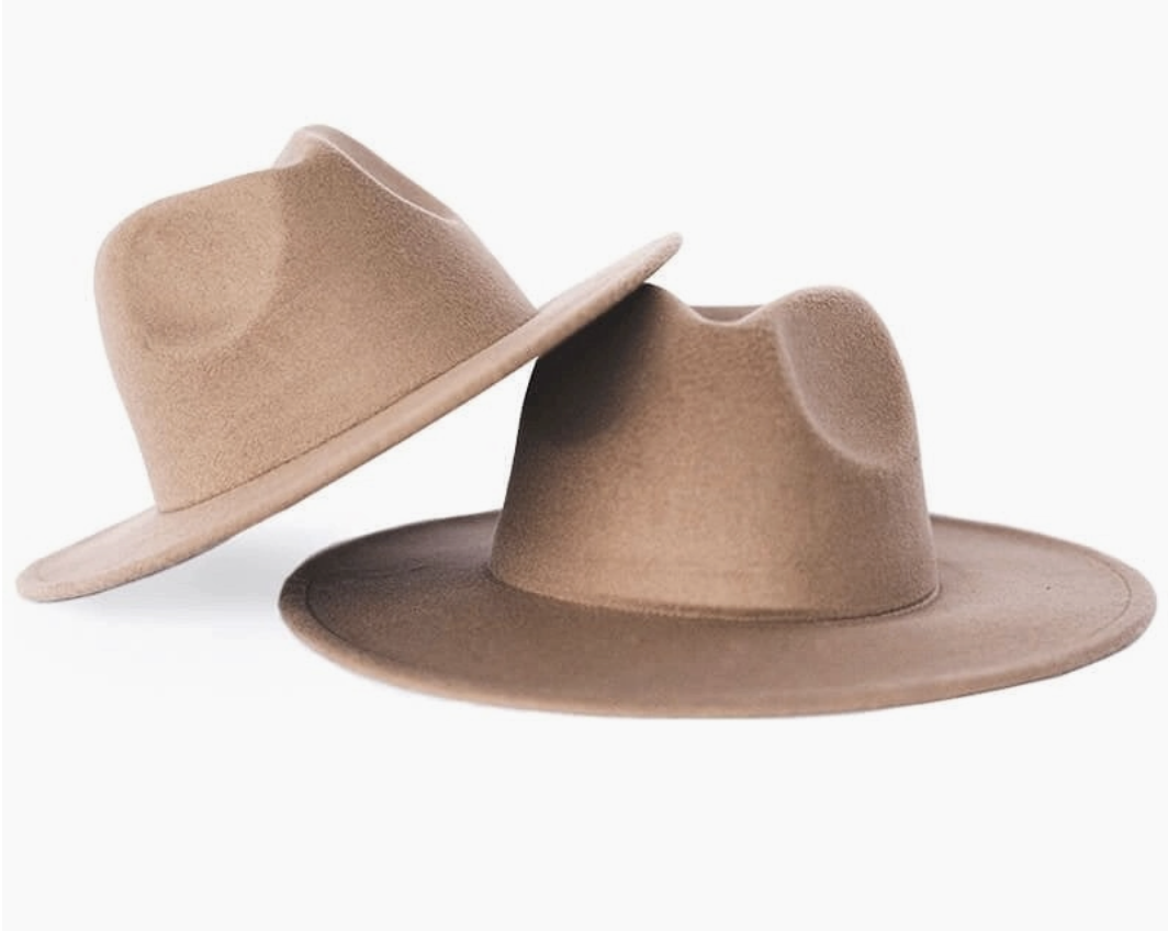 Mocha Bordeaux Flat Brim Hats