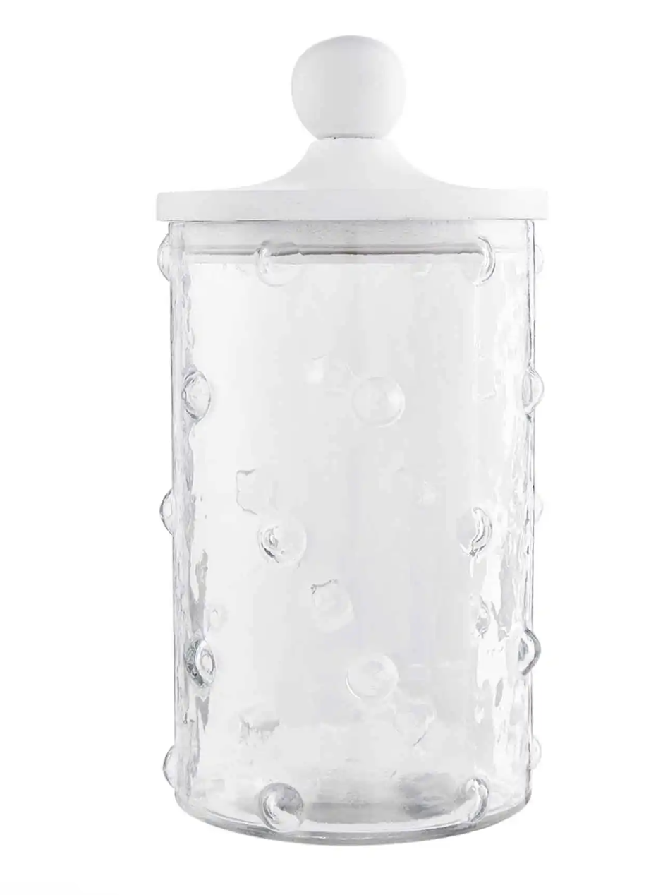 Large Hobnail Glass Canister