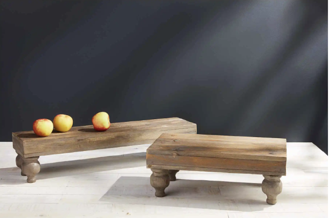 Long Footed Wood Stool