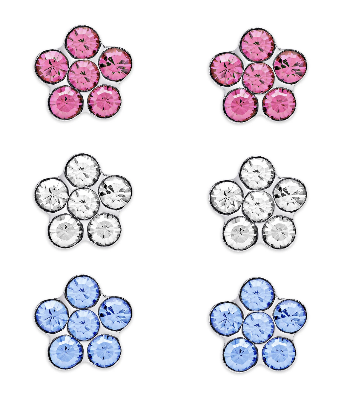 Crystal Flowers Stud Set