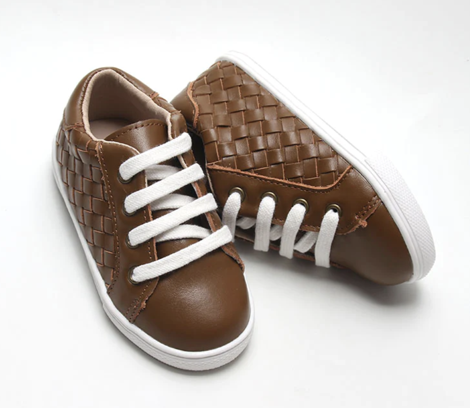 Espresso Leather Woven Sneaker
