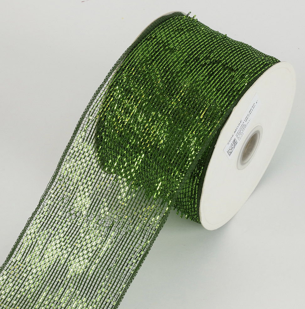 Moss- Decorating Metallic Mesh Ribbon