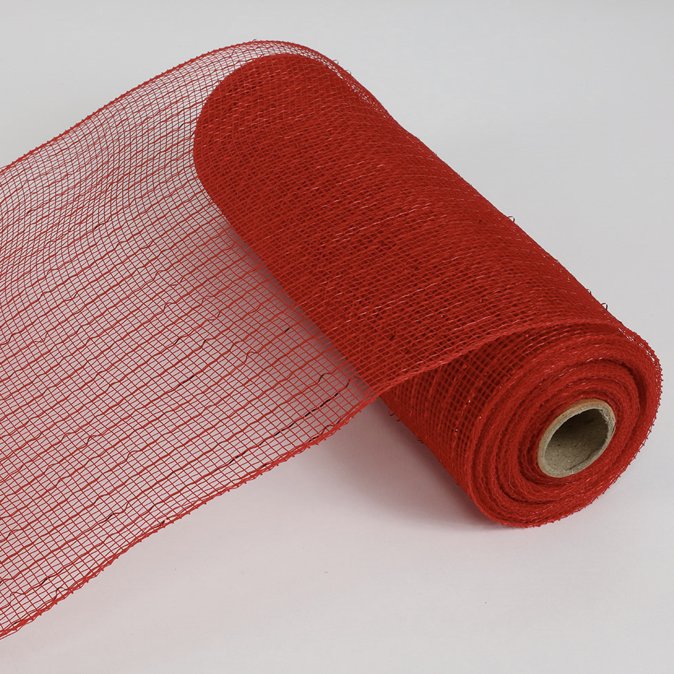 Red-Decorating Metallic Mesh Ribbon