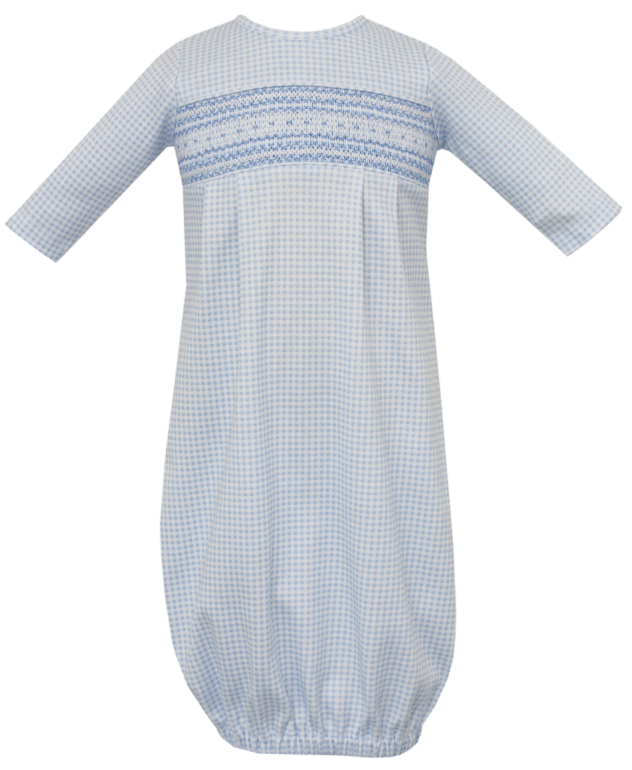 Parker Blue Gingham Boy's Sac Gown