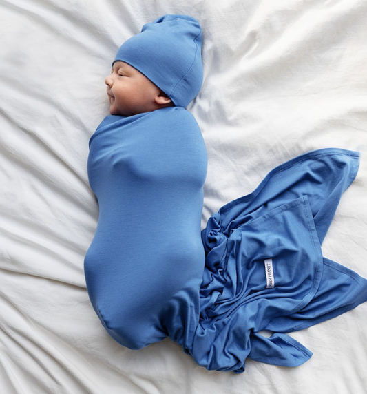 Posh Peanut Aviator Blue Swaddle & Beanie