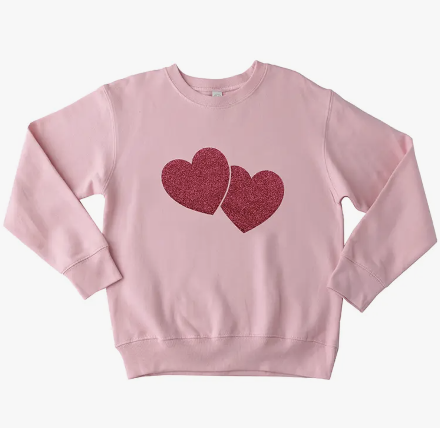 Hot Pink Double Heart on Pink Sweatshirt