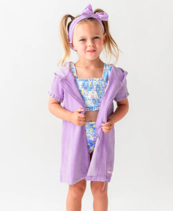 Lavender Terry Full Zip Cover Up