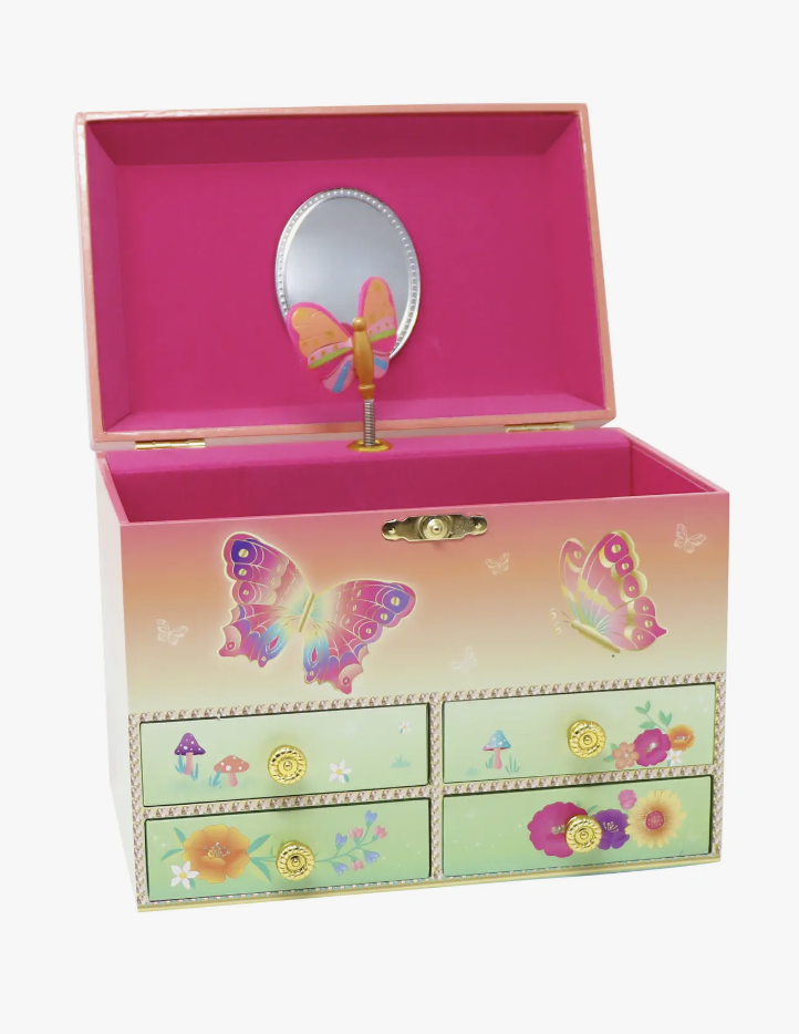 Rainbow Butterfly Medium Musical Jewelry Box