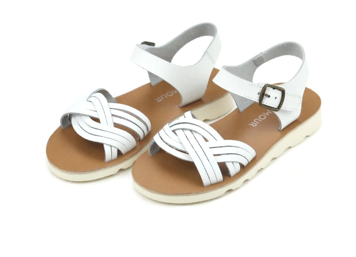 Athena Braided Sandal-White