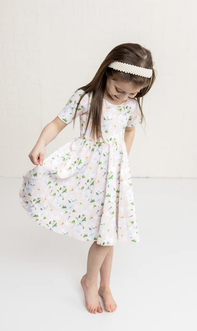 Pink Magnolia Cotton Twirl Dress