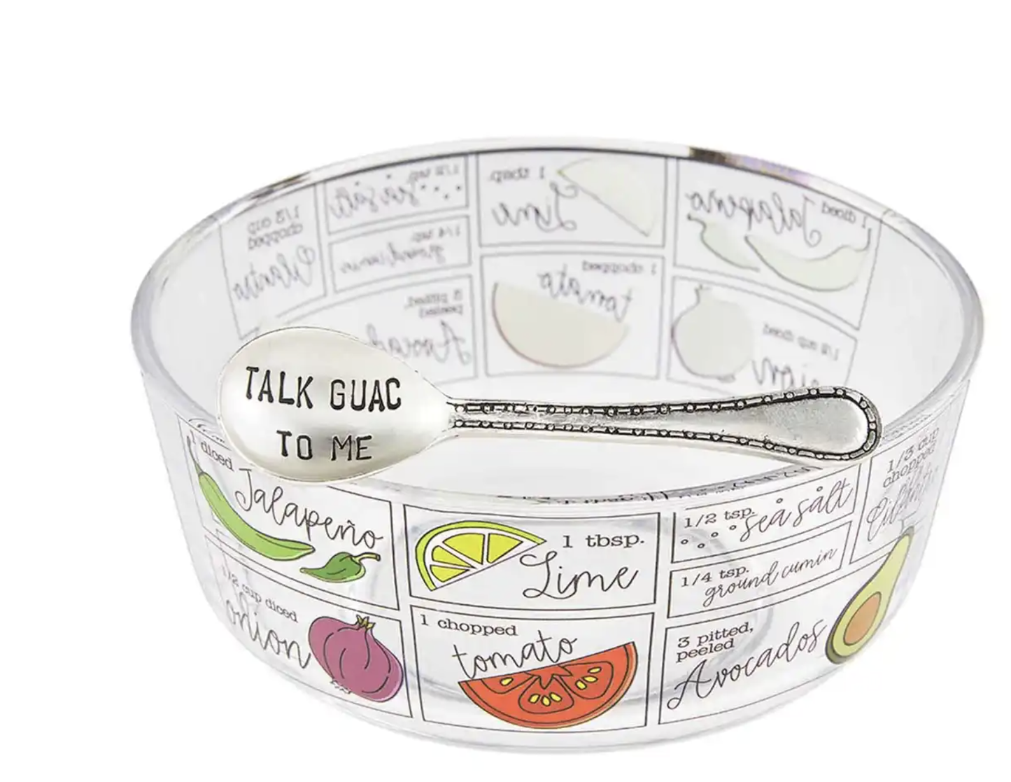 Guacamole Recipe Dip Bowl Set