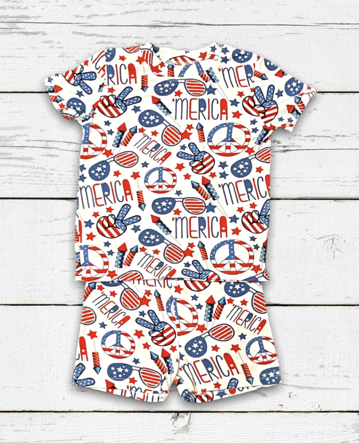 Merica Bamboo Shorts Set