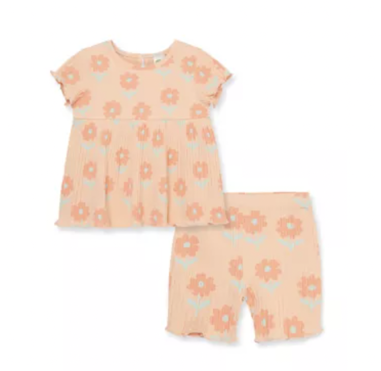 Little Me Flower Short Set