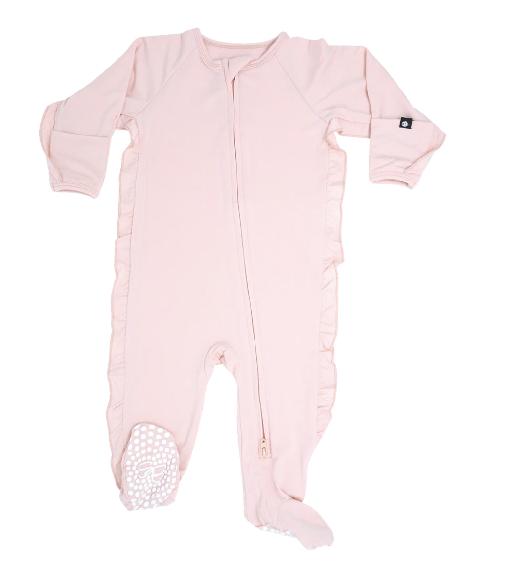 Perfect Pink Side Ruffle Footie