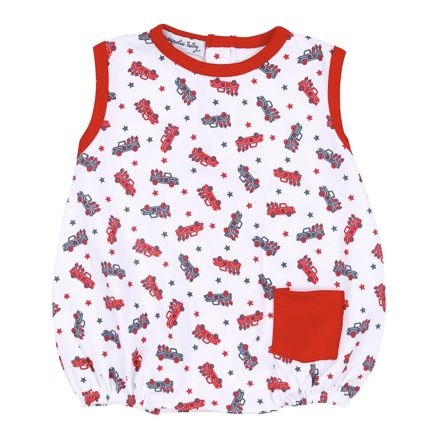 Stars and Stripes Forever Red Printed Sleeveless Bubble