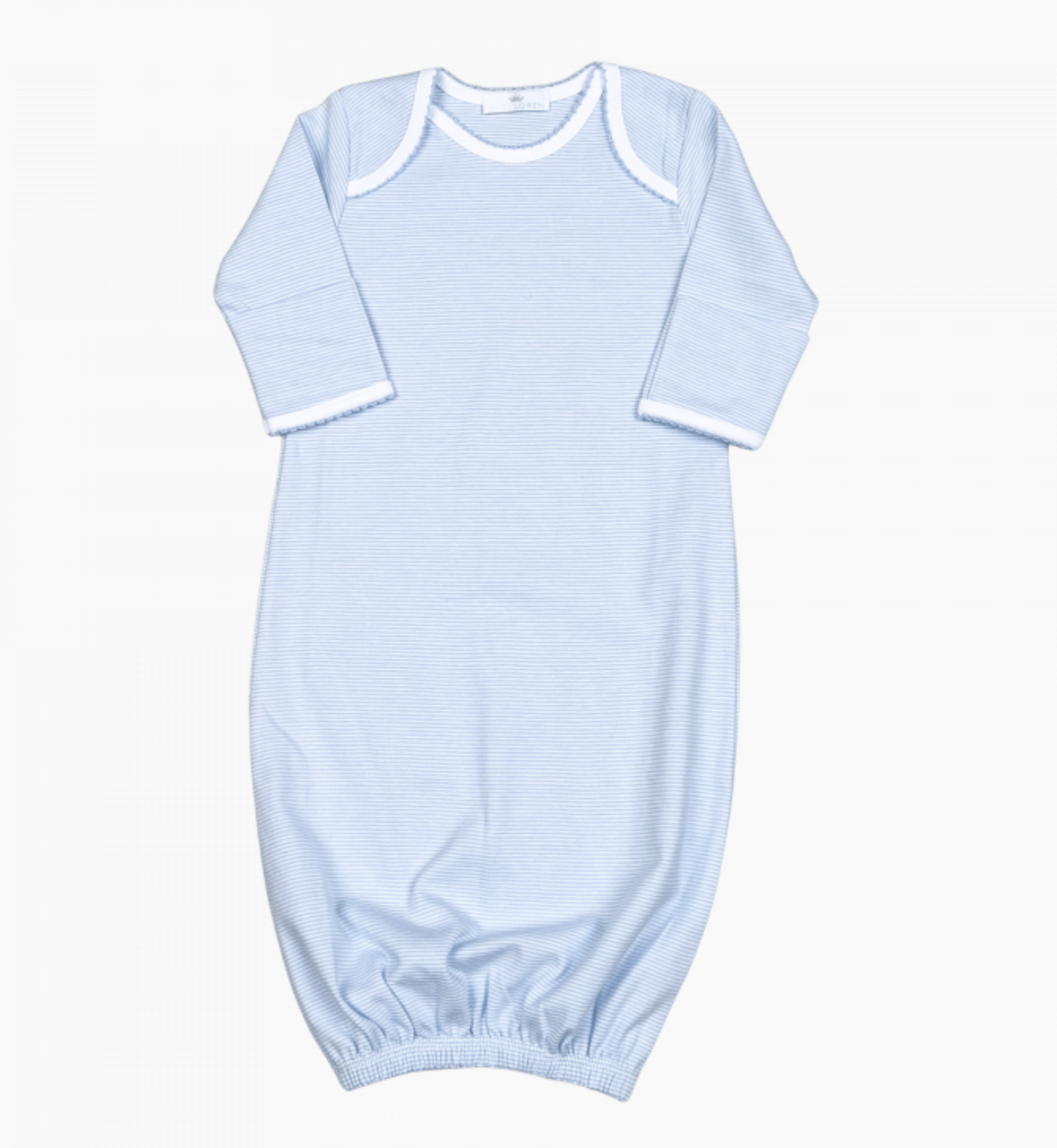 Blue Stripes Pima Gown Blue Trim