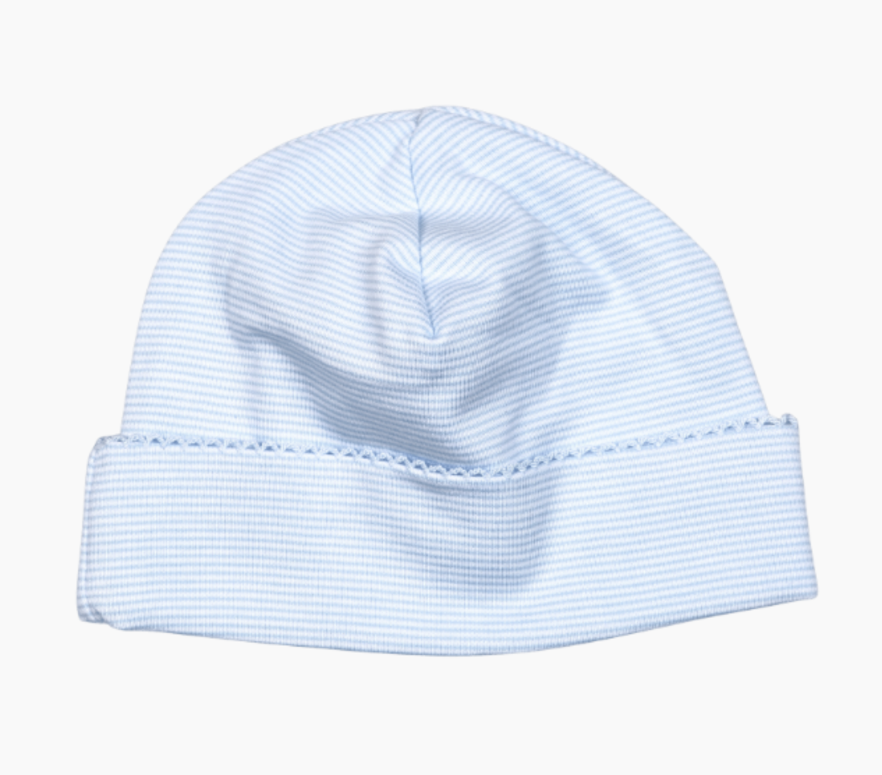 Blue Stripes Pima Beanie Blue Trim