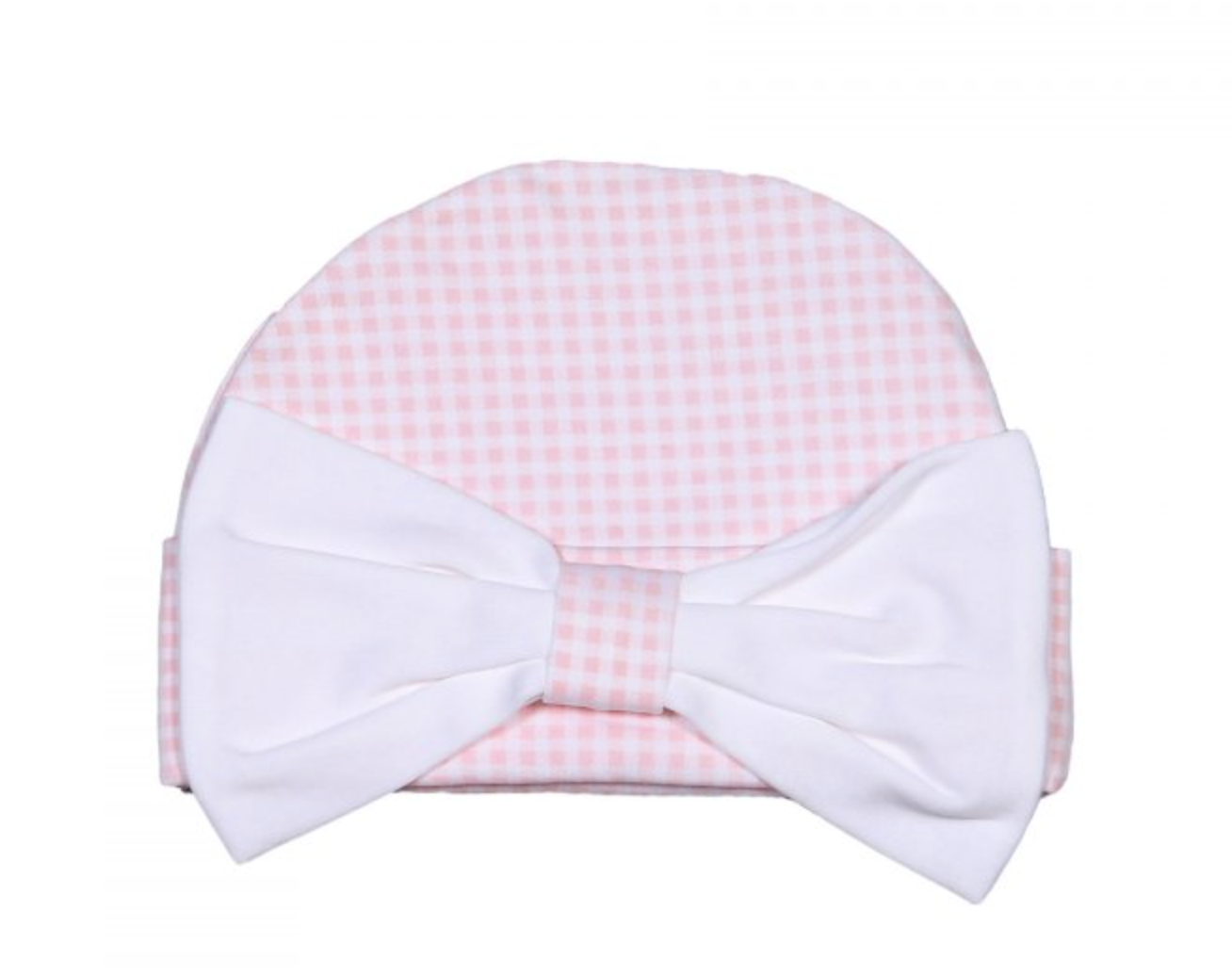 Olivia Pink Gingham Pima Bow Beanie