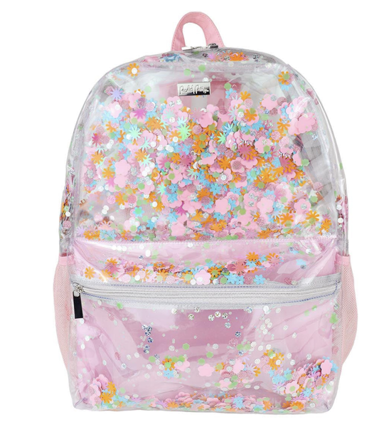Flower Shop Confetti Clear Backpack Medium