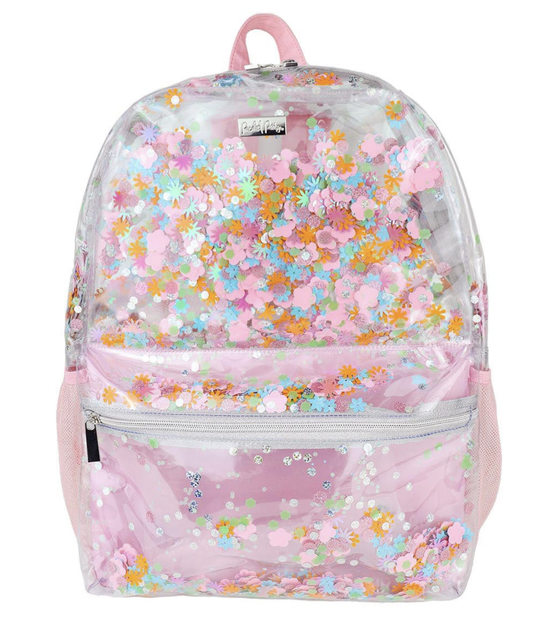 Flower Shop Confetti Clear Backpack Large