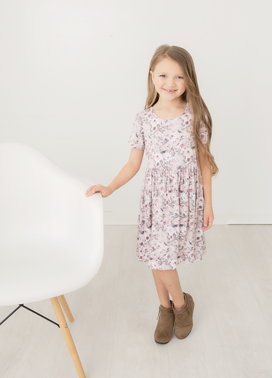 Evie's Closet Pink Floral Bamboo Dress