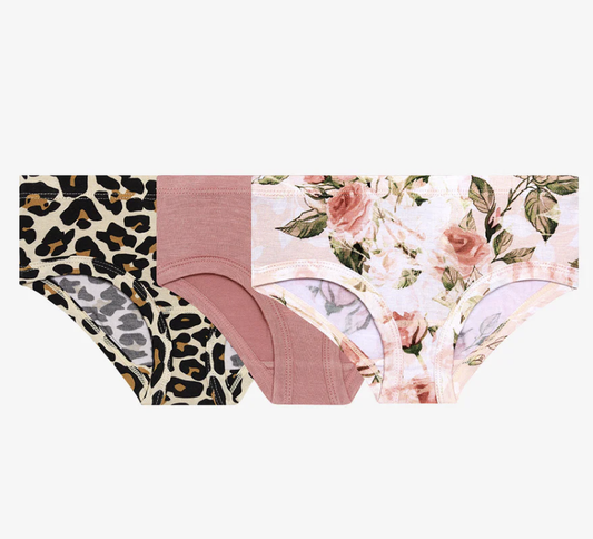 Posh Peanut Vintage Pink Rose Girls 3pc Brief Set