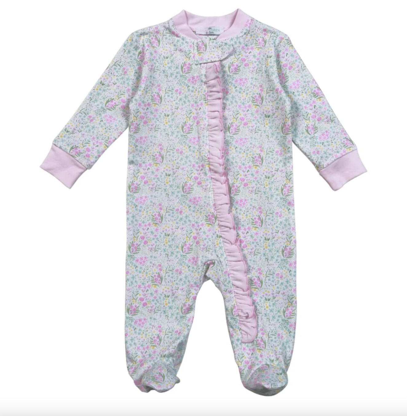 Casey Floral Pima Zipper Footie