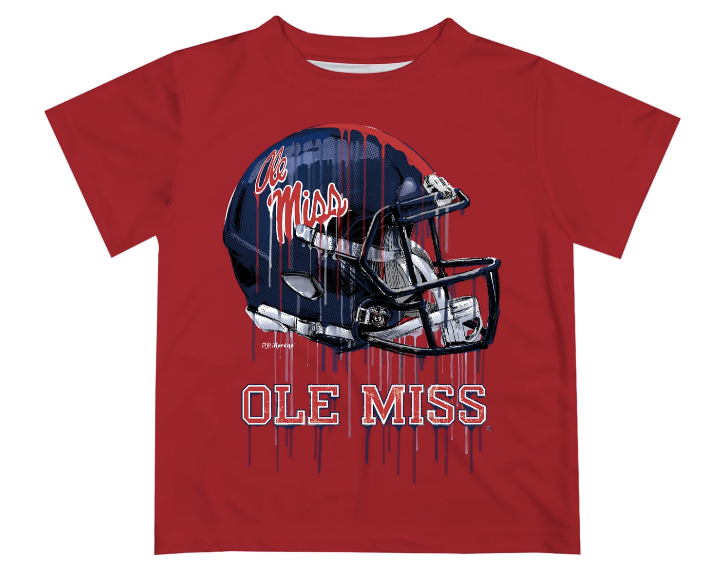 Ole Miss Rebels Dripping Football Helmet Tee
