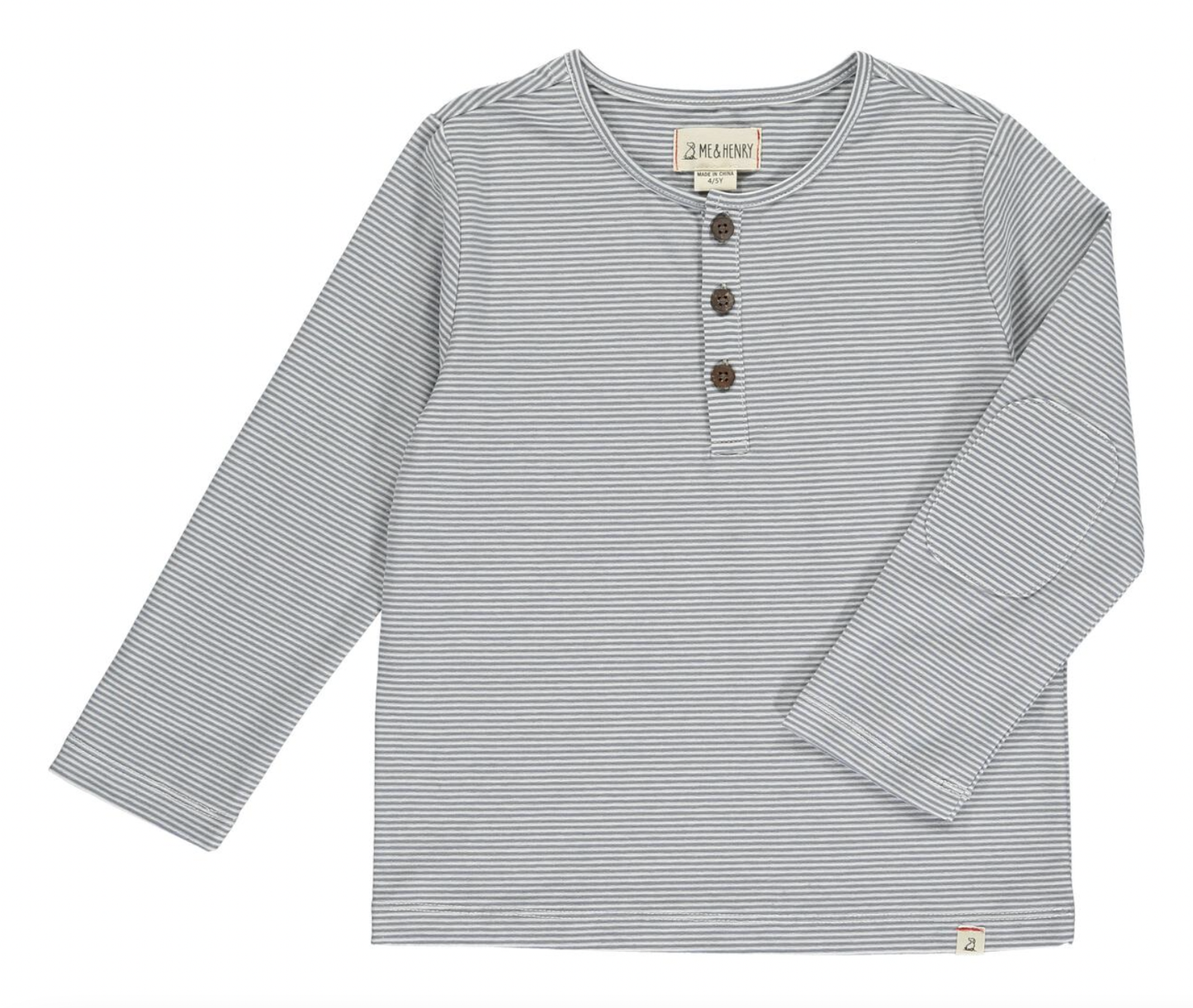Grey/White Stripe Adams Henley