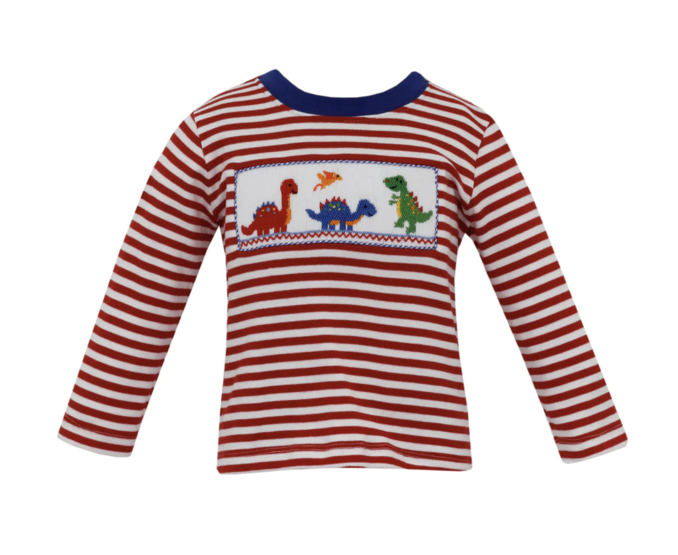 Knit Dino LS Tee Red Stripe