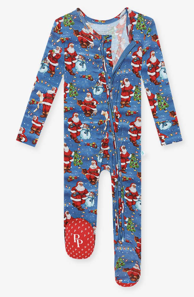 Posh Peanut Santa Clause Zippered Footie