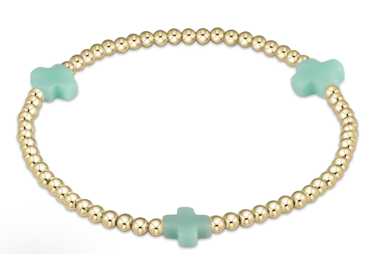 Enewton Egirl Signature cross 3mm Bracelet - Mint