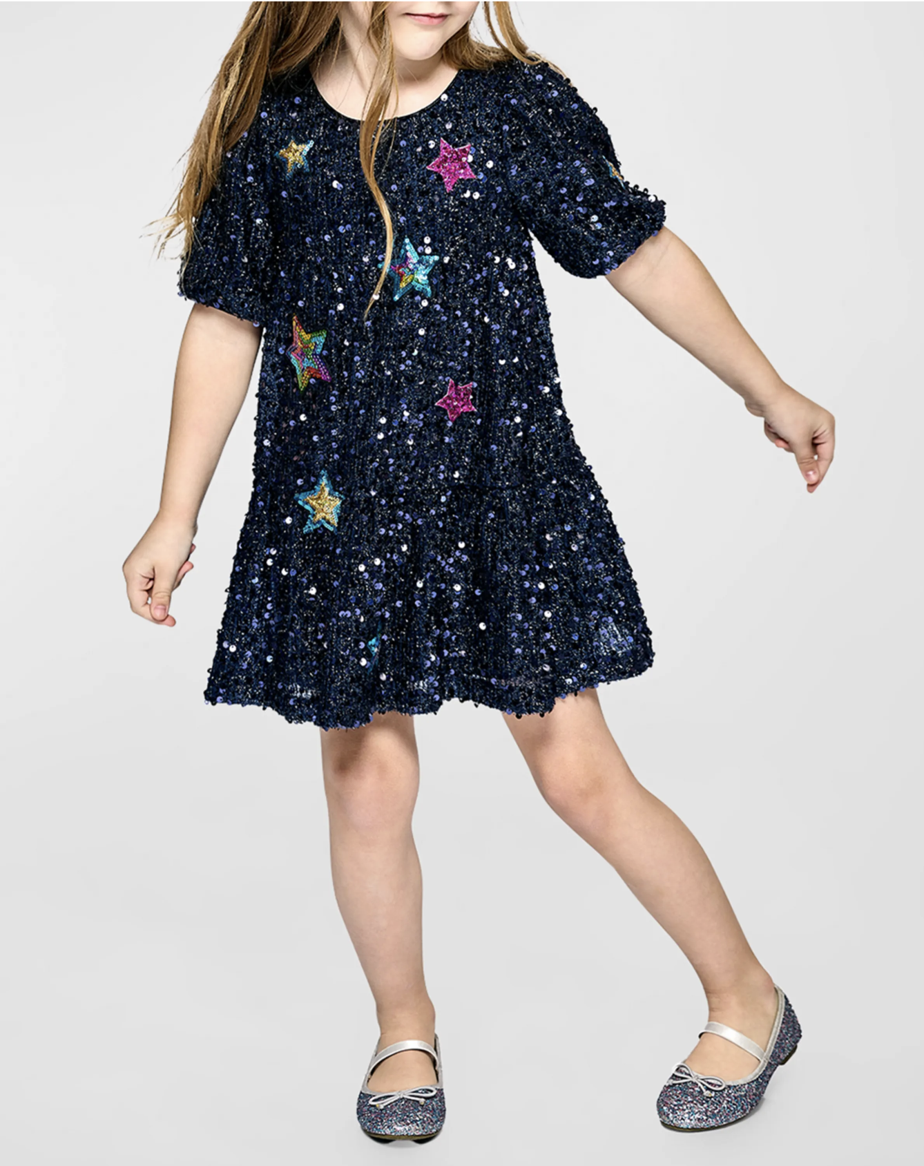 Sequin Dress with Star Patch