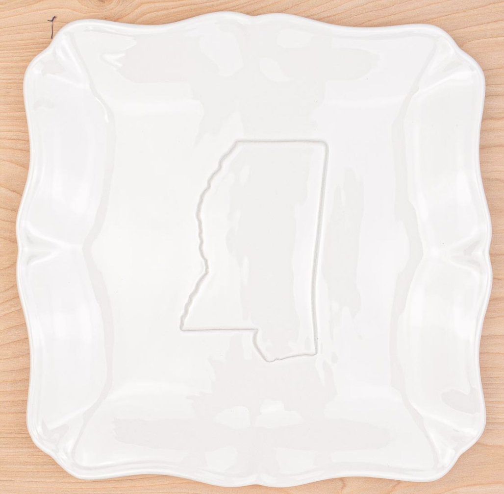 Mississippi Embossed Square Platter