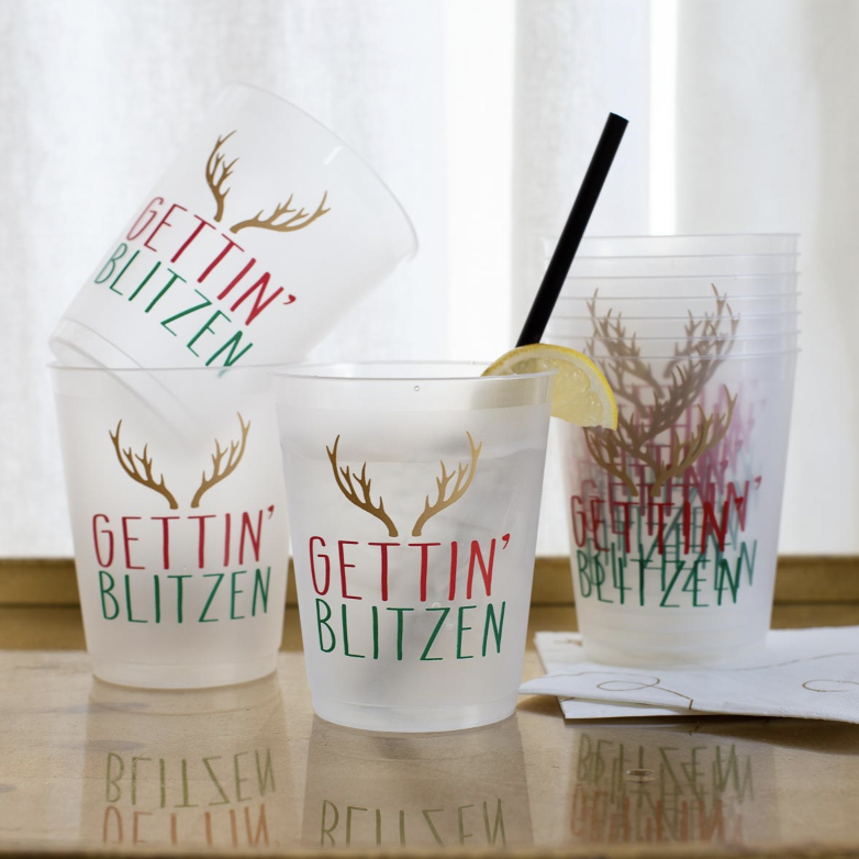 Getting' Blitzen Party Cups (Set Of 10)
