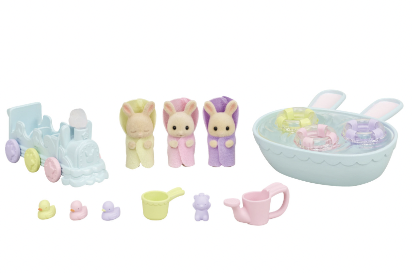 Calico Critters Triplets Bathtime Set
