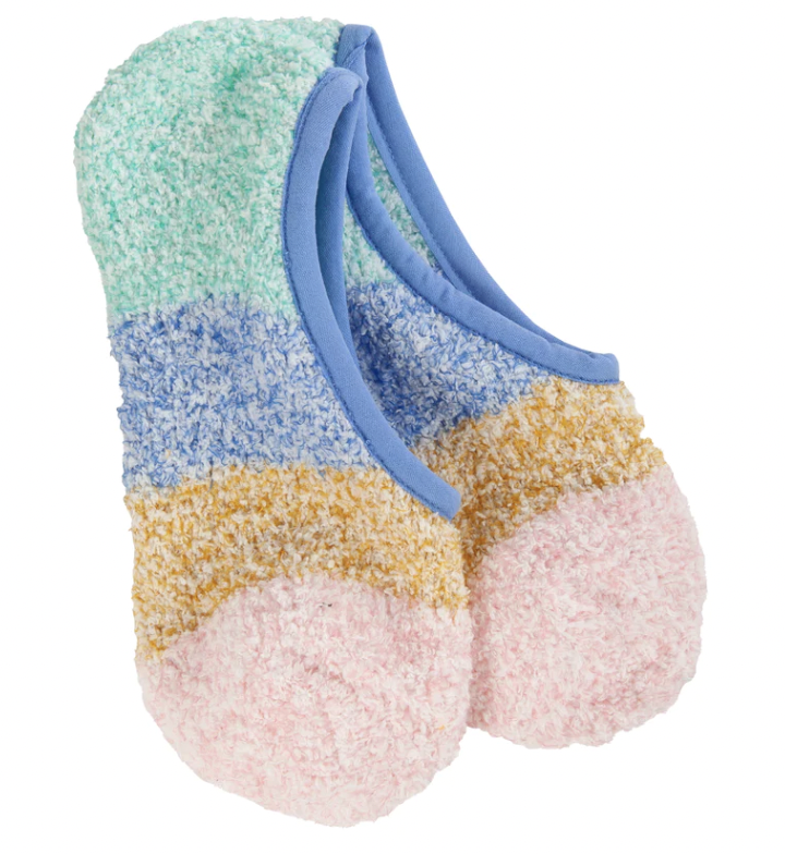 Cozy Colorblock Footsie- Blue Multi