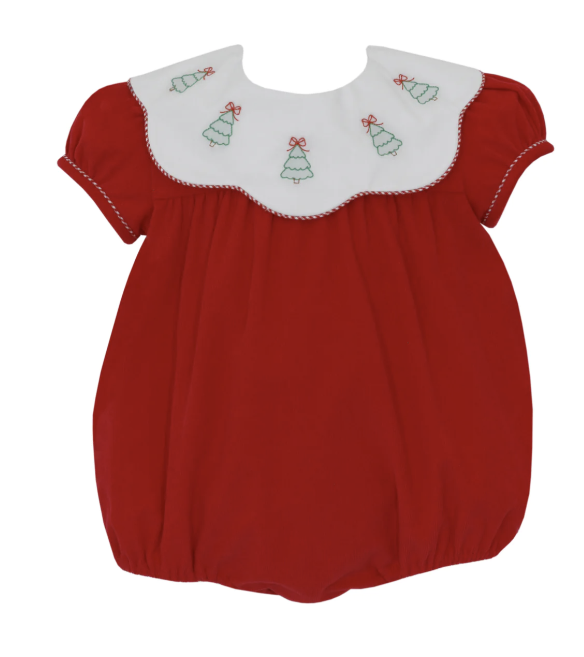Red Corduroy Christmas Tree Bow Bubble