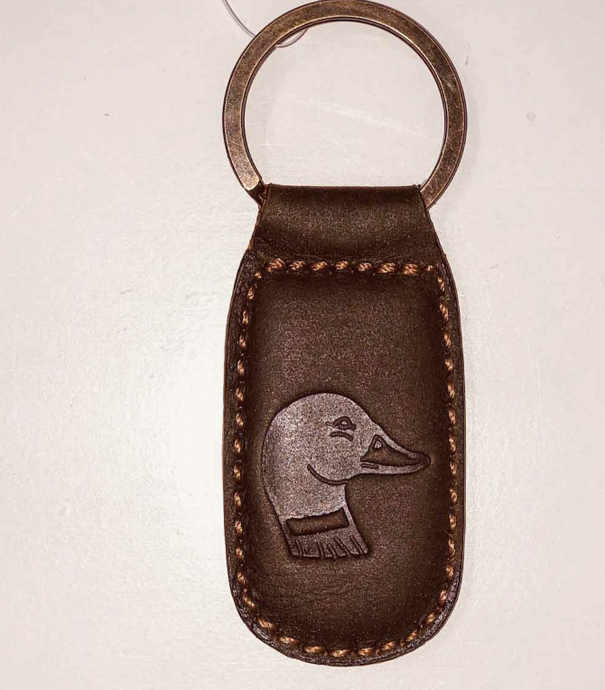 Duck Leather Embossed Keychain